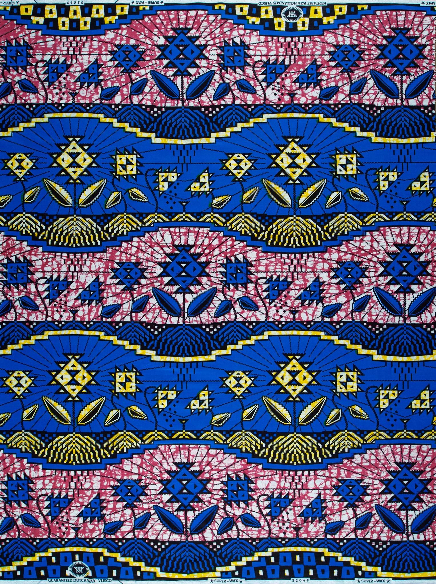 Vibrant blue pink african print super-wax vls2069.001