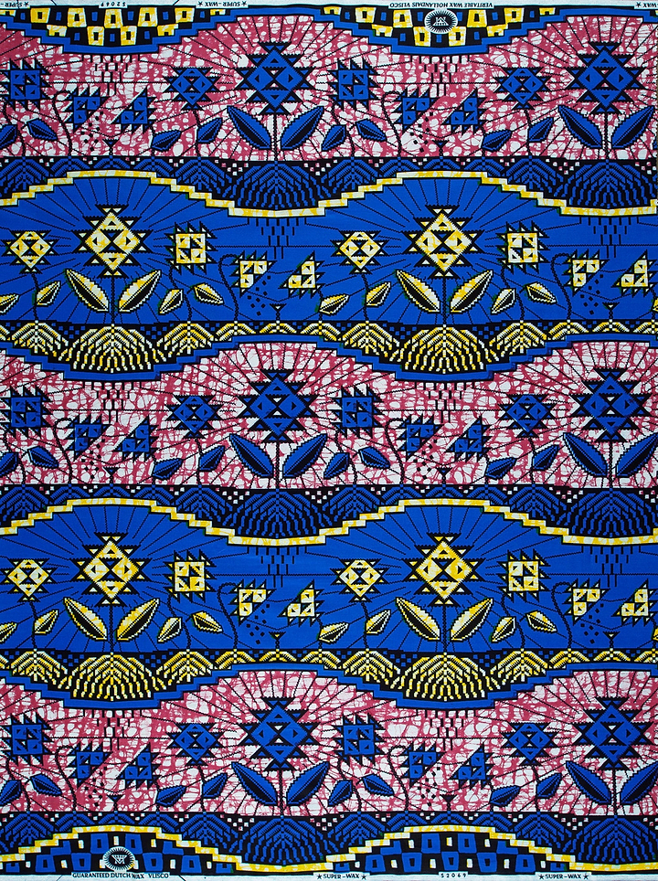 Vibrant blue pink african print super-wax vls2069.001