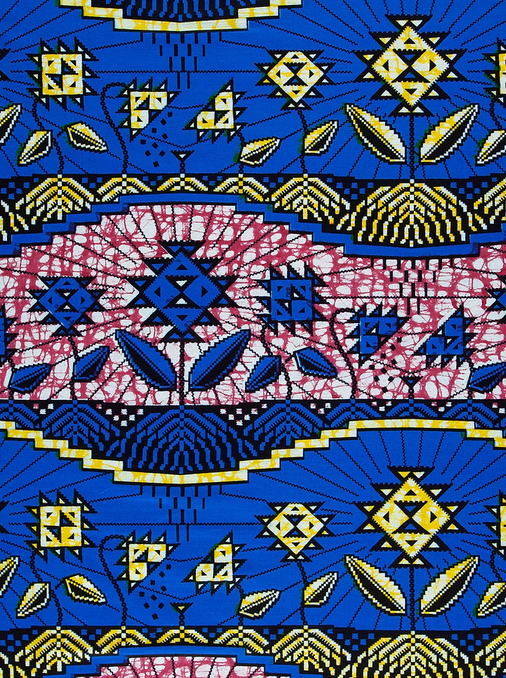 Vibrant blue pink yellow geometric super-wax vls2069.001