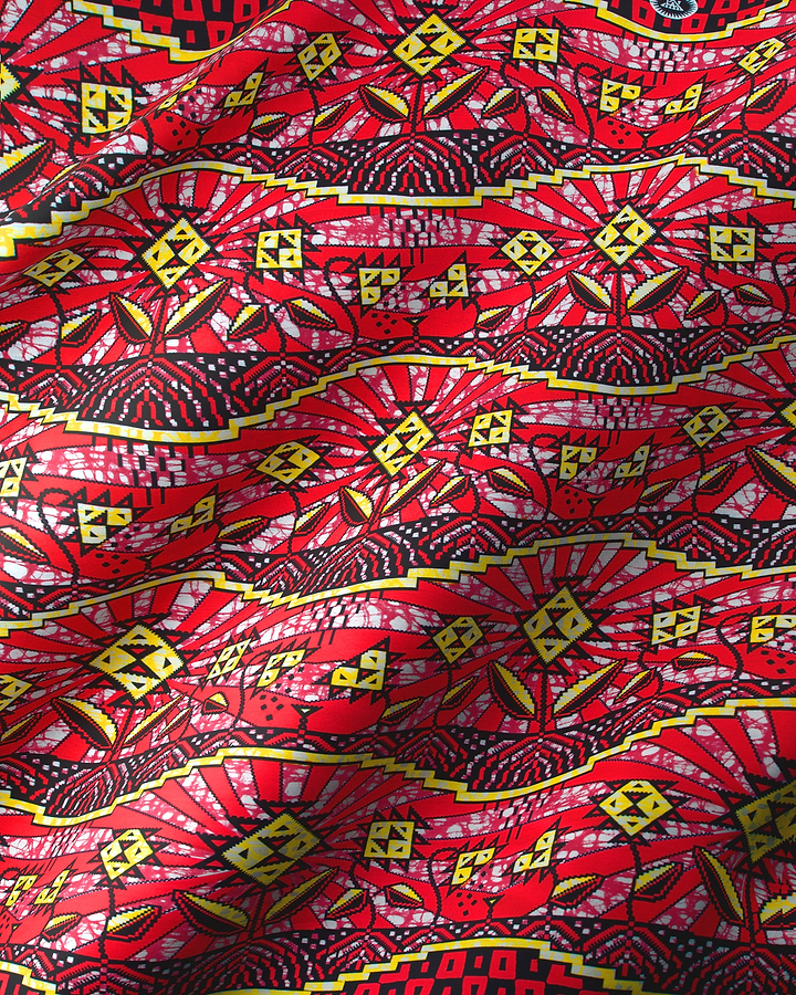Vibrant red fabric bold geometric super-wax vls2069.002