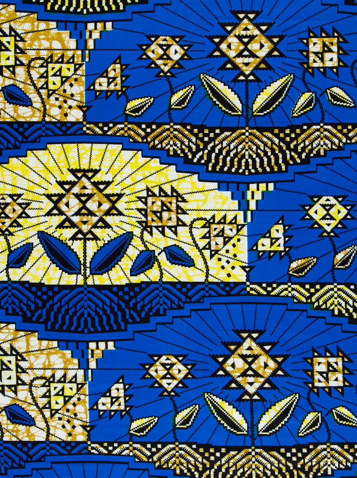 Vibrant blue yellow african print super-wax vls2069.003