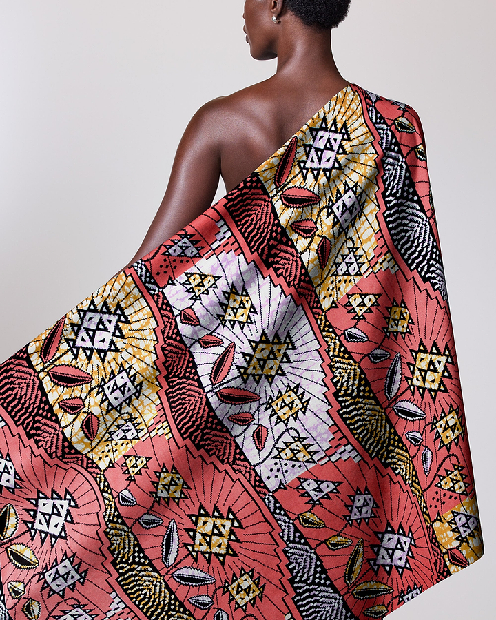 Vibrant red black gold patterned super-wax vls2069.004