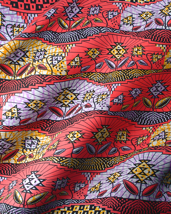 Vibrant red yellow purple patterned super-wax vls2069.004