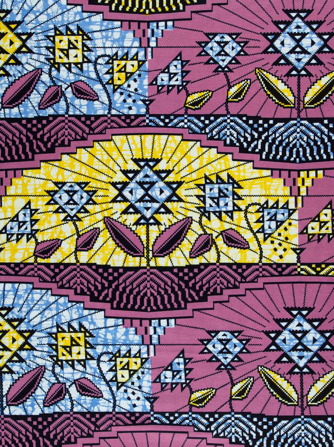 Vibrant geometric-patterned fabric bold yellow super-wax vls2069.008