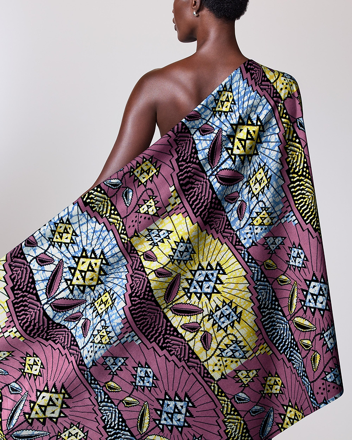 Vibrant patterned wrap dress bold super-wax vls2069.008