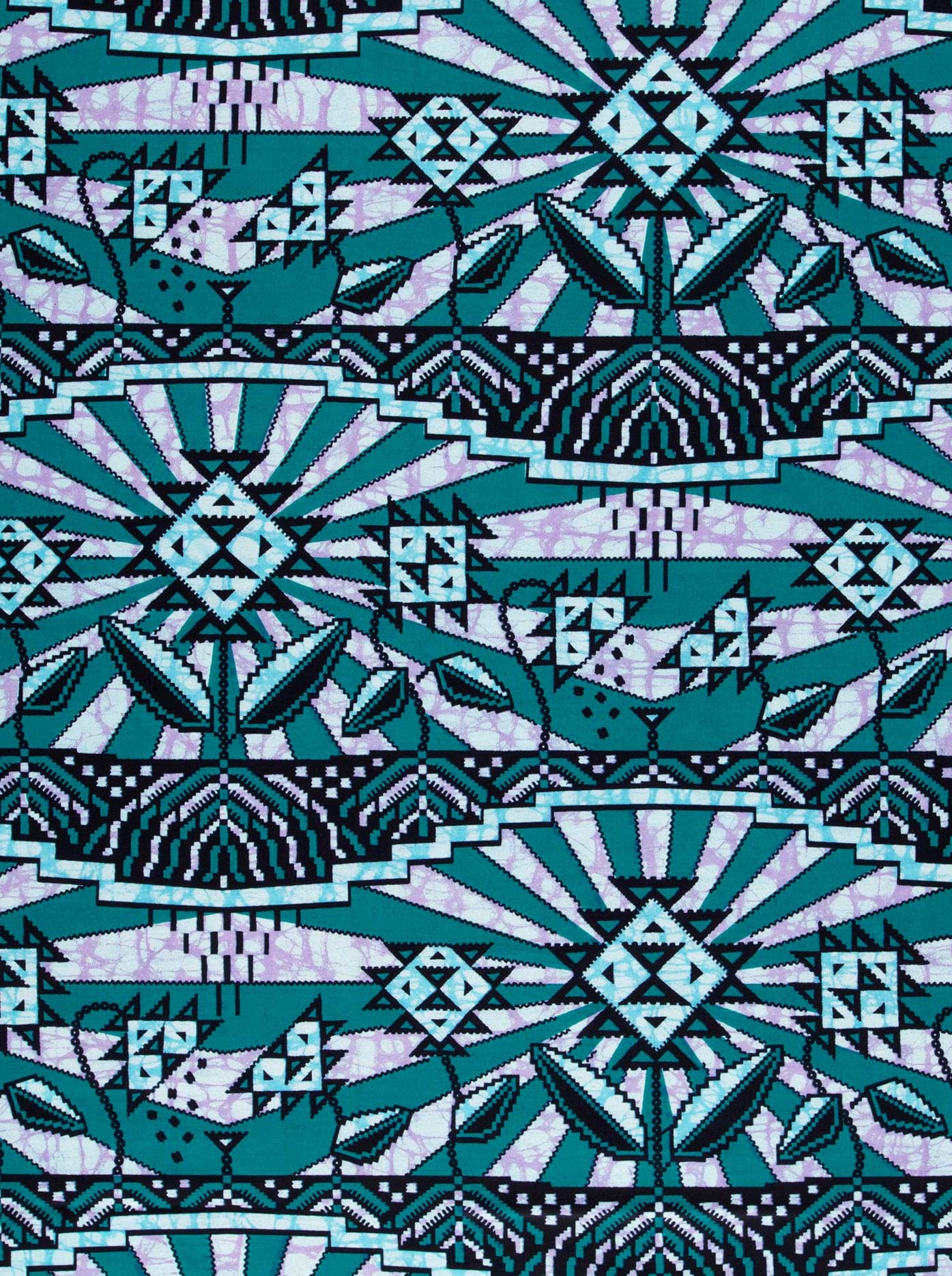 Teal black geometric-patterned fabric stylized super-wax vls2069.010