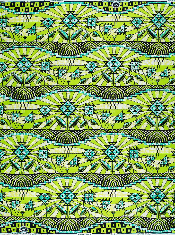 Vibrant lime green fabric pattern super-wax vls2069.011