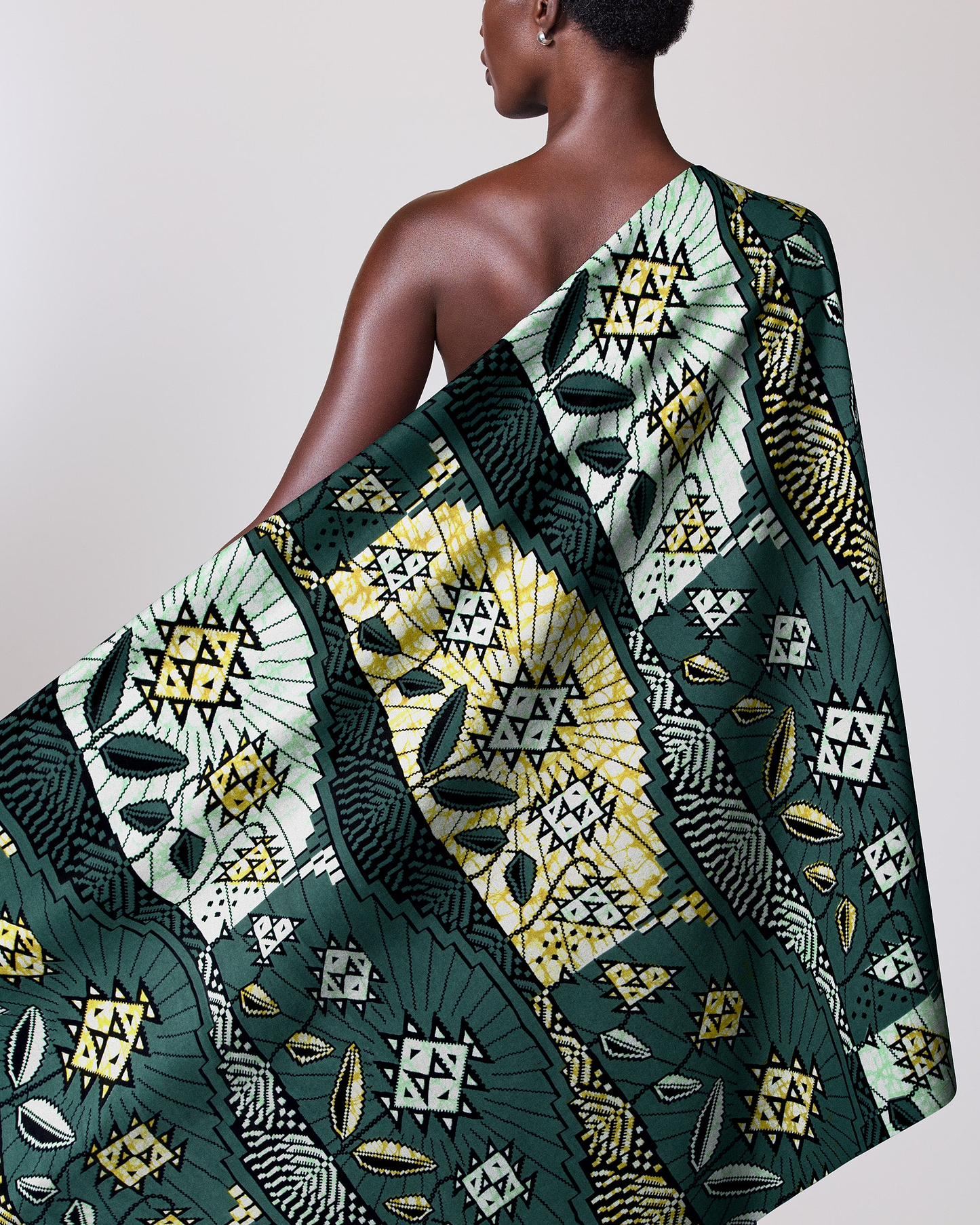 Vibrant green yellow patterned fabric super-wax vls2069.012