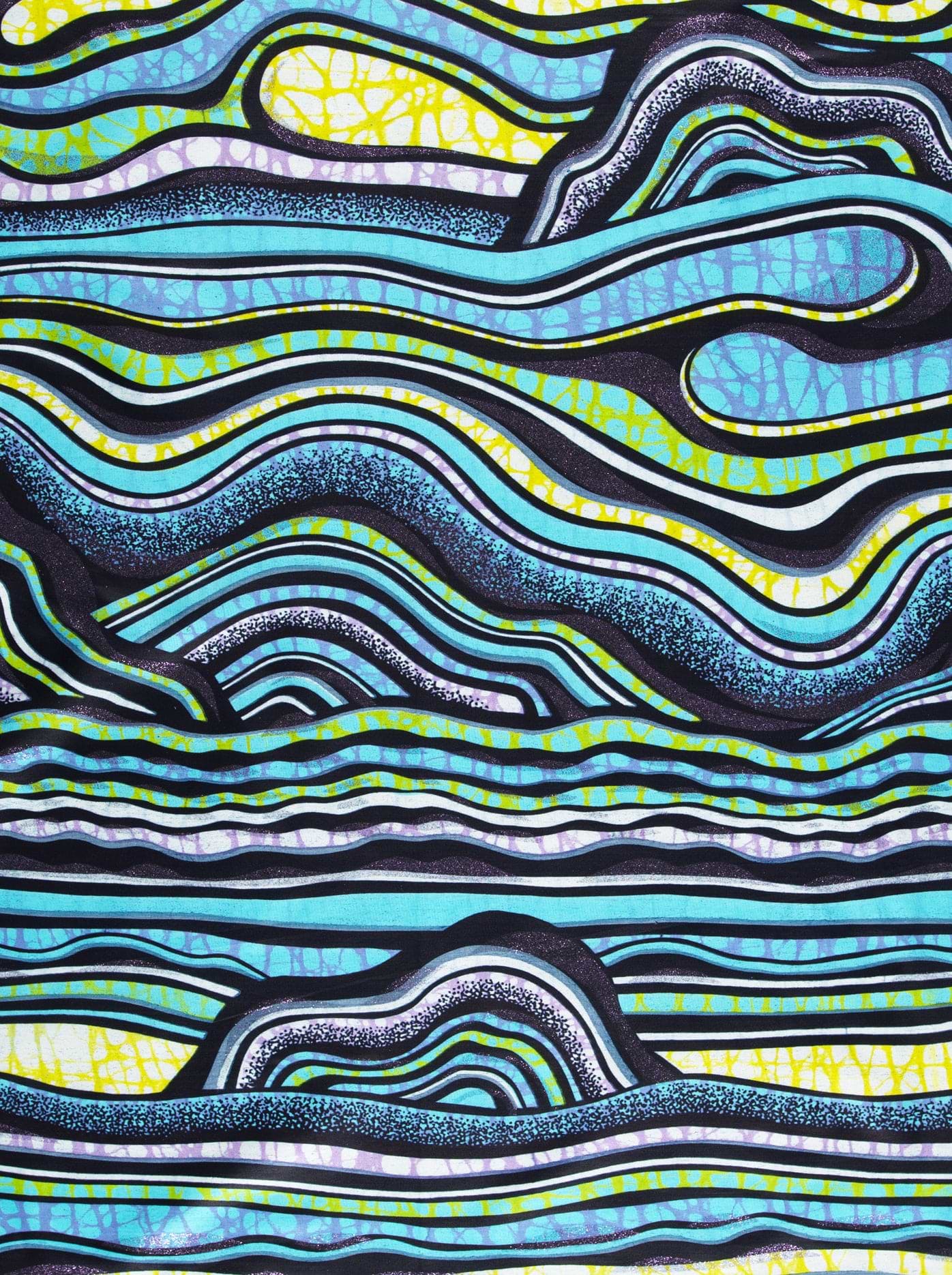 Vibrant abstract fabric wavy lines grand super-wax vls2250.001