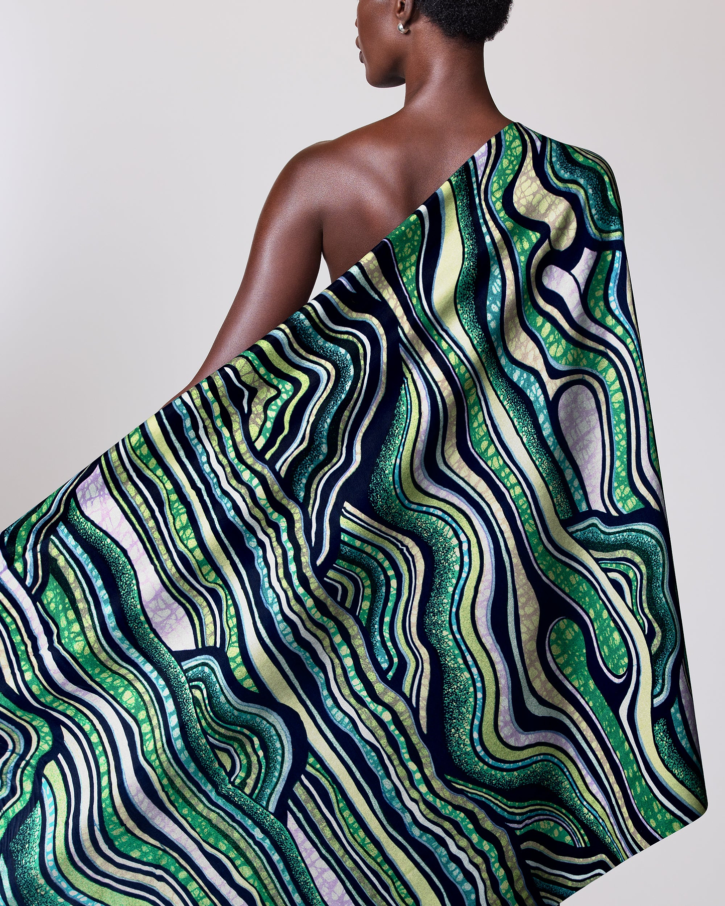Vibrant green black white patterned grand super-wax vls2250.008