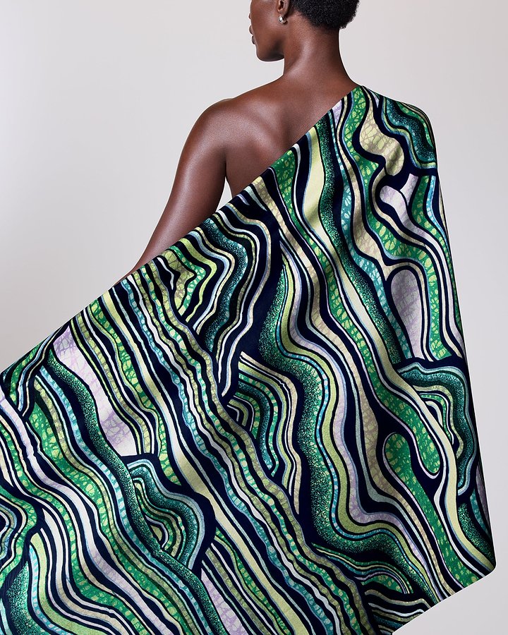 Vibrant green black white patterned grand super-wax vls2250.008