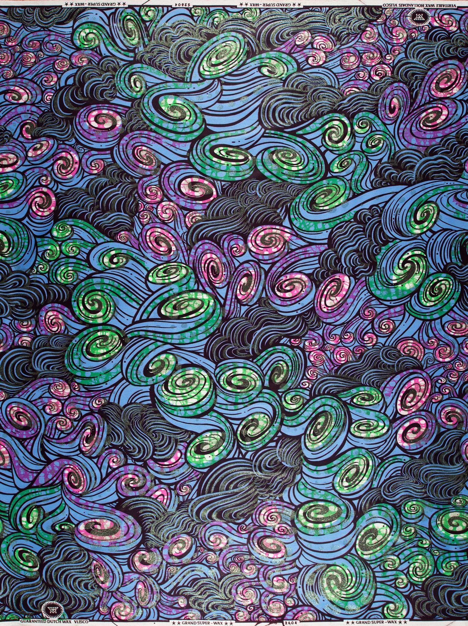 Vibrant psychedelic fabric patterns neon grand super-wax vls2604.007