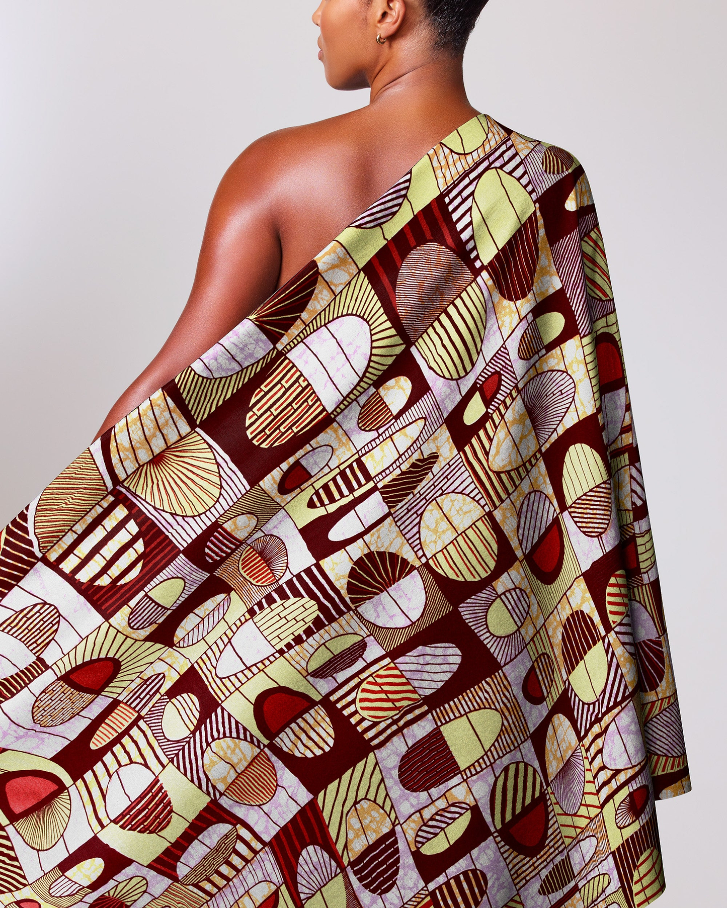 Vibrant one-shoulder wrap dress bold super-wax vls2764.007