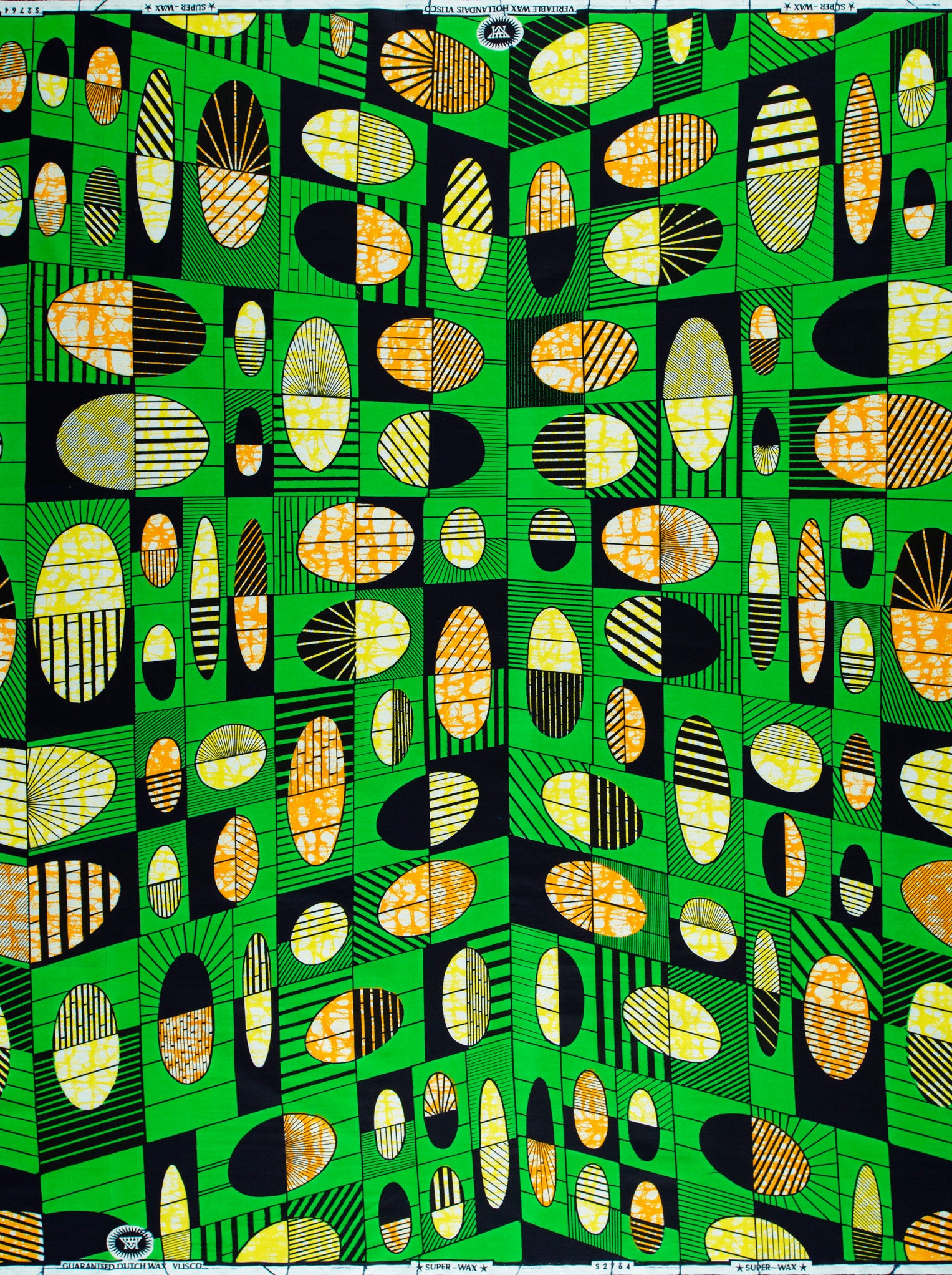 Vibrant green fabric bold geometric super-wax vls2764.009