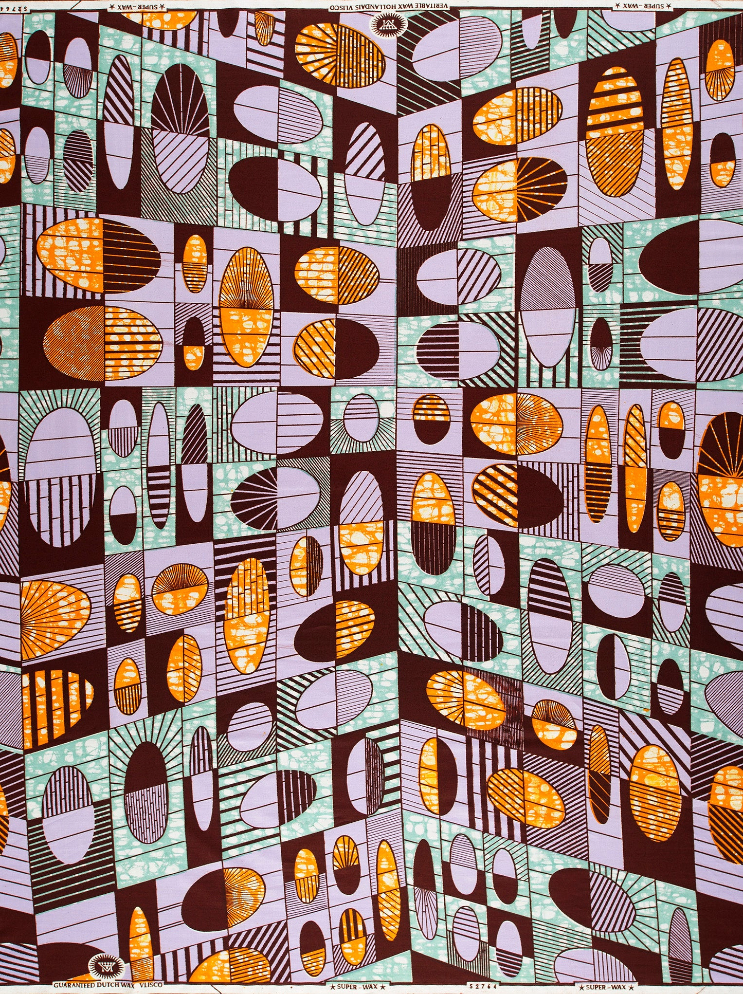 Vibrant geometric-patterned fabric bold orange super-wax vls2764.010