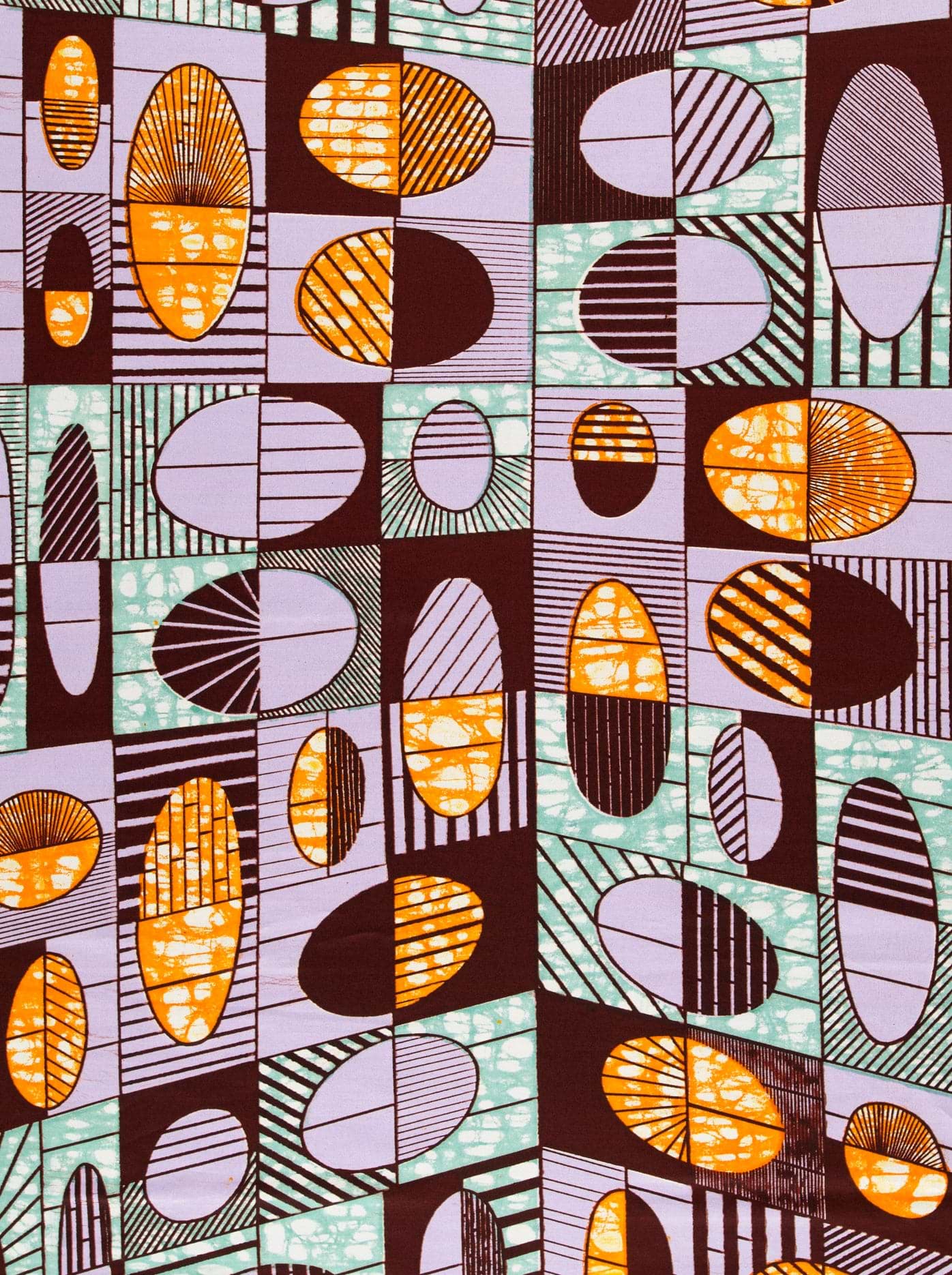 Vibrant geometric-patterned fabric bold orange super-wax vls2764.010