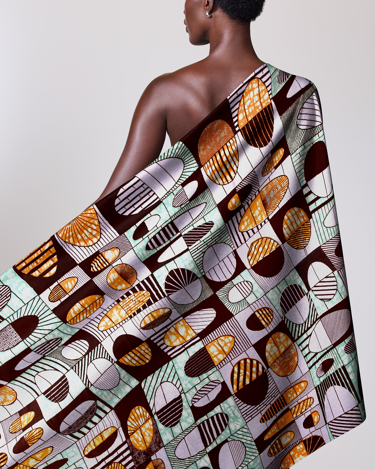 Vibrant geometric-patterned wrap dress bold super-wax vls2764.010