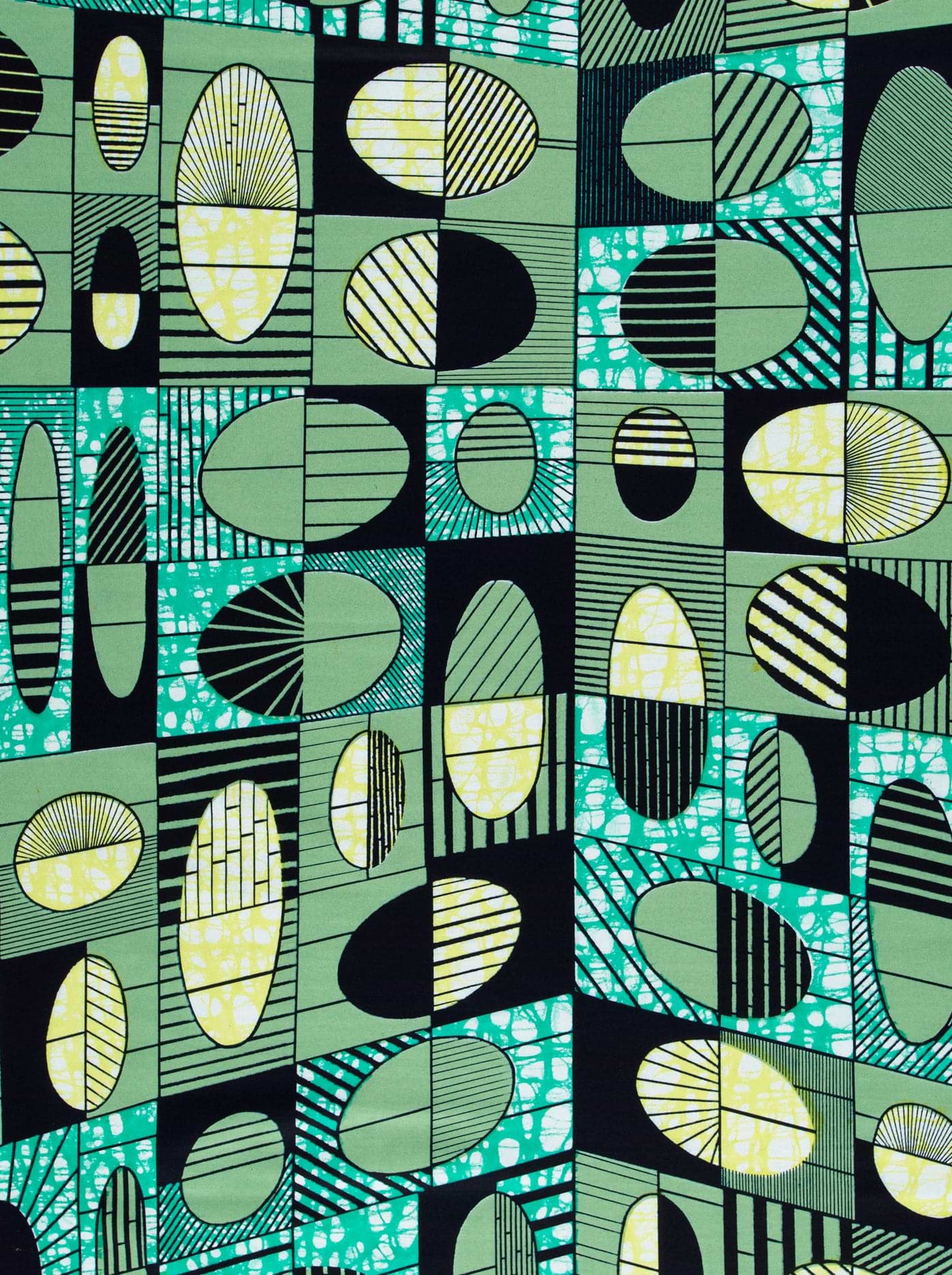 Vibrant green teal geometric-patterned fabric super-wax vls2764.011