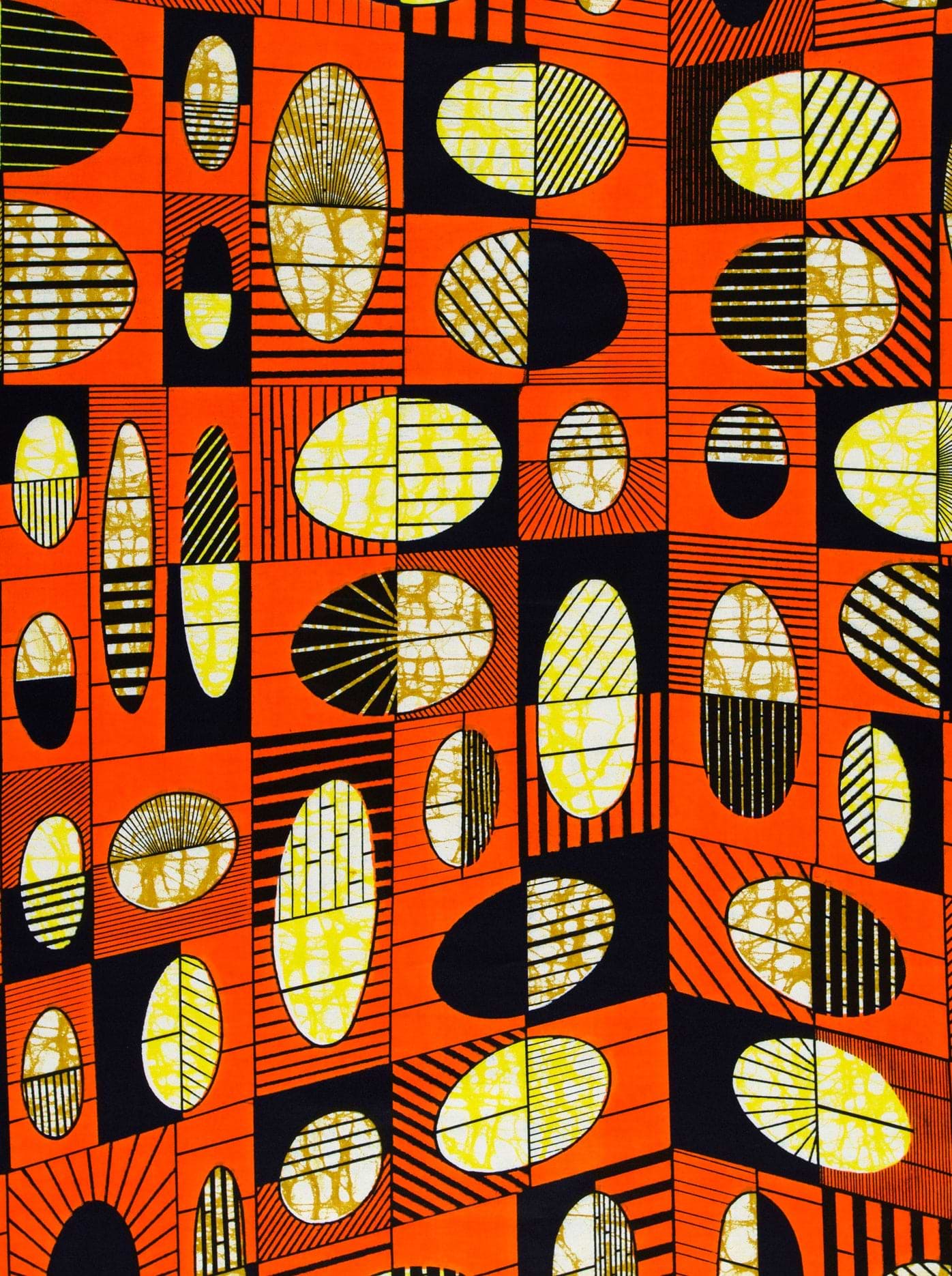Vibrant orange fabric bold geometric super-wax vls2764.014