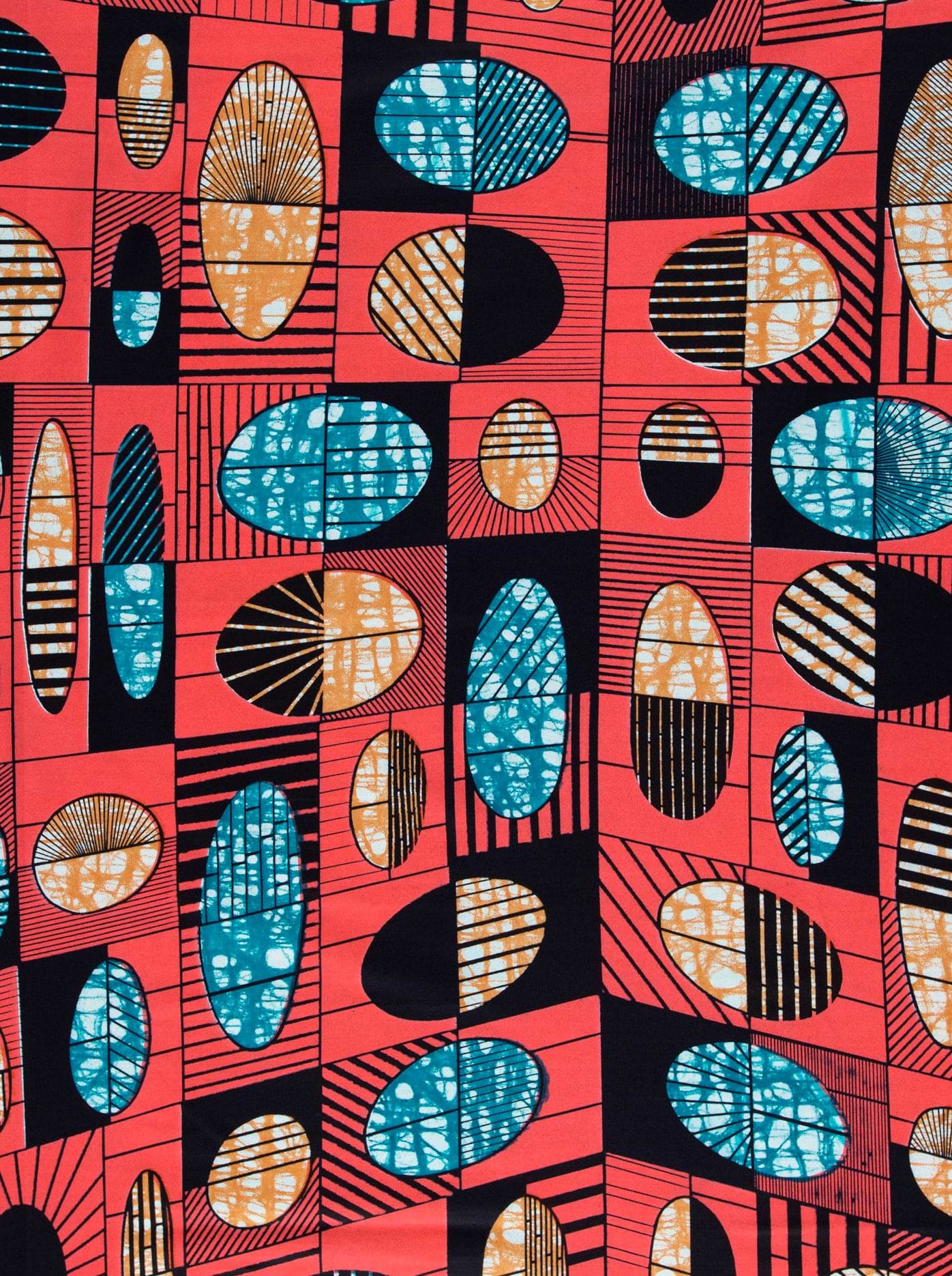 Vibrant red african print fabric super-wax vls2764.015
