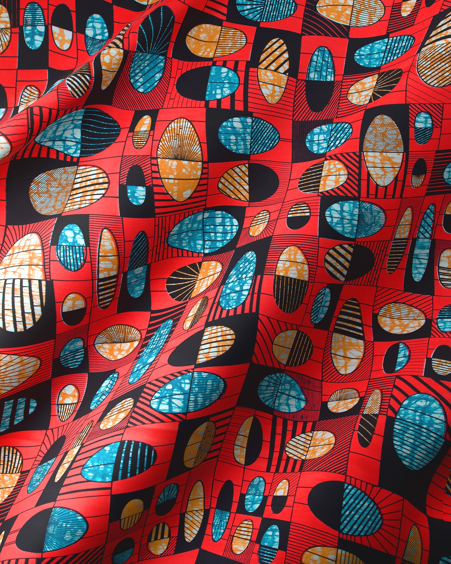 Vibrant red fabric bold geometric super-wax vls2764.015