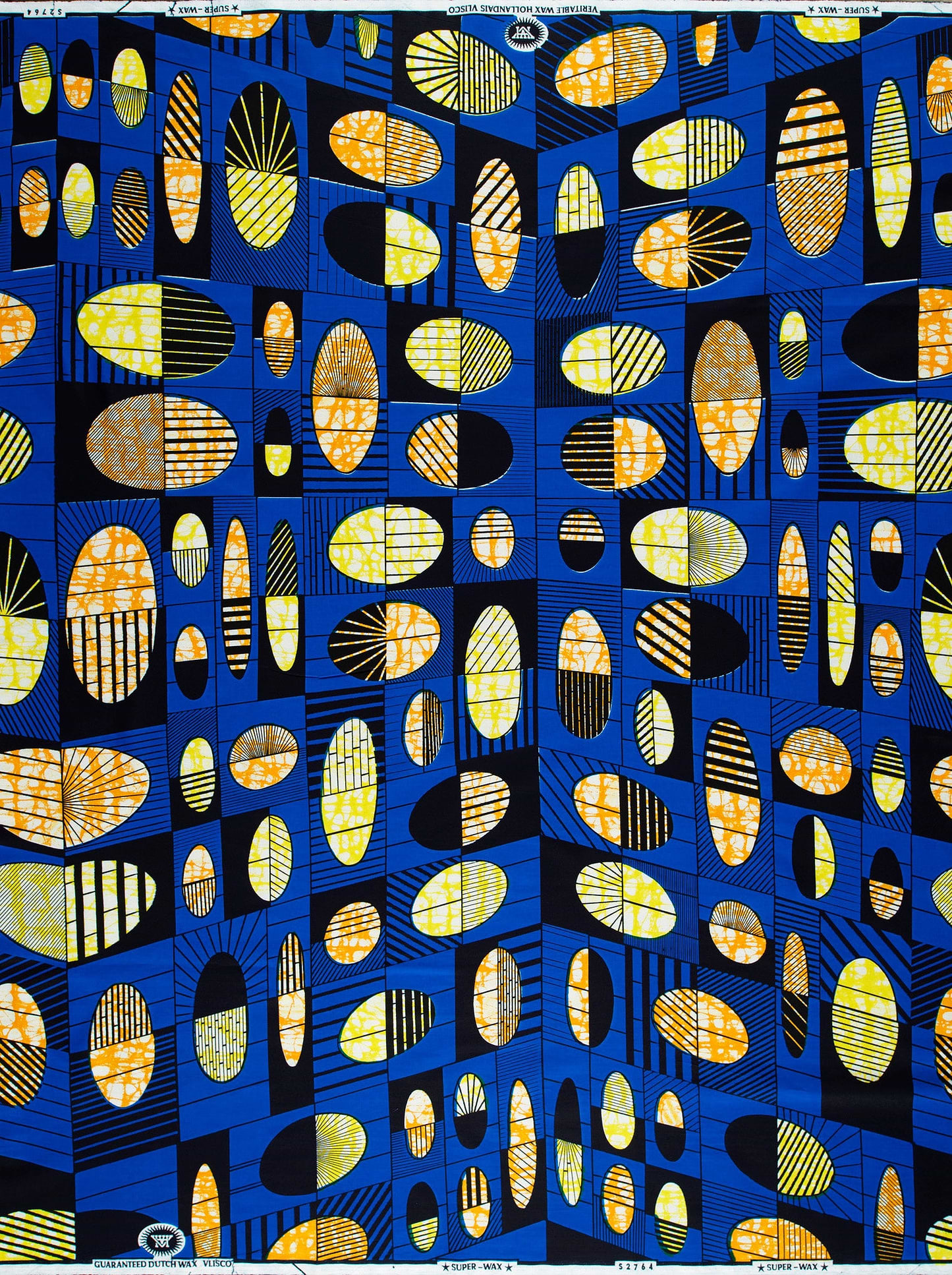 Vibrant blue african print fabric super-wax vls2764.016