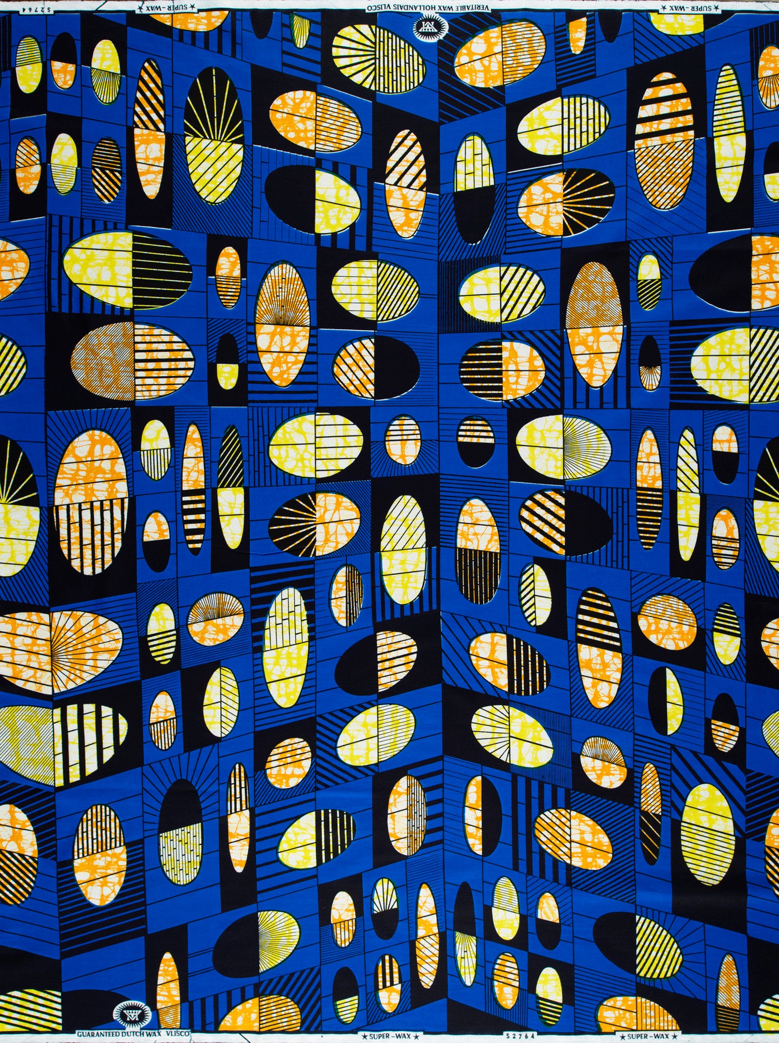 Vibrant blue african print fabric super-wax vls2764.016