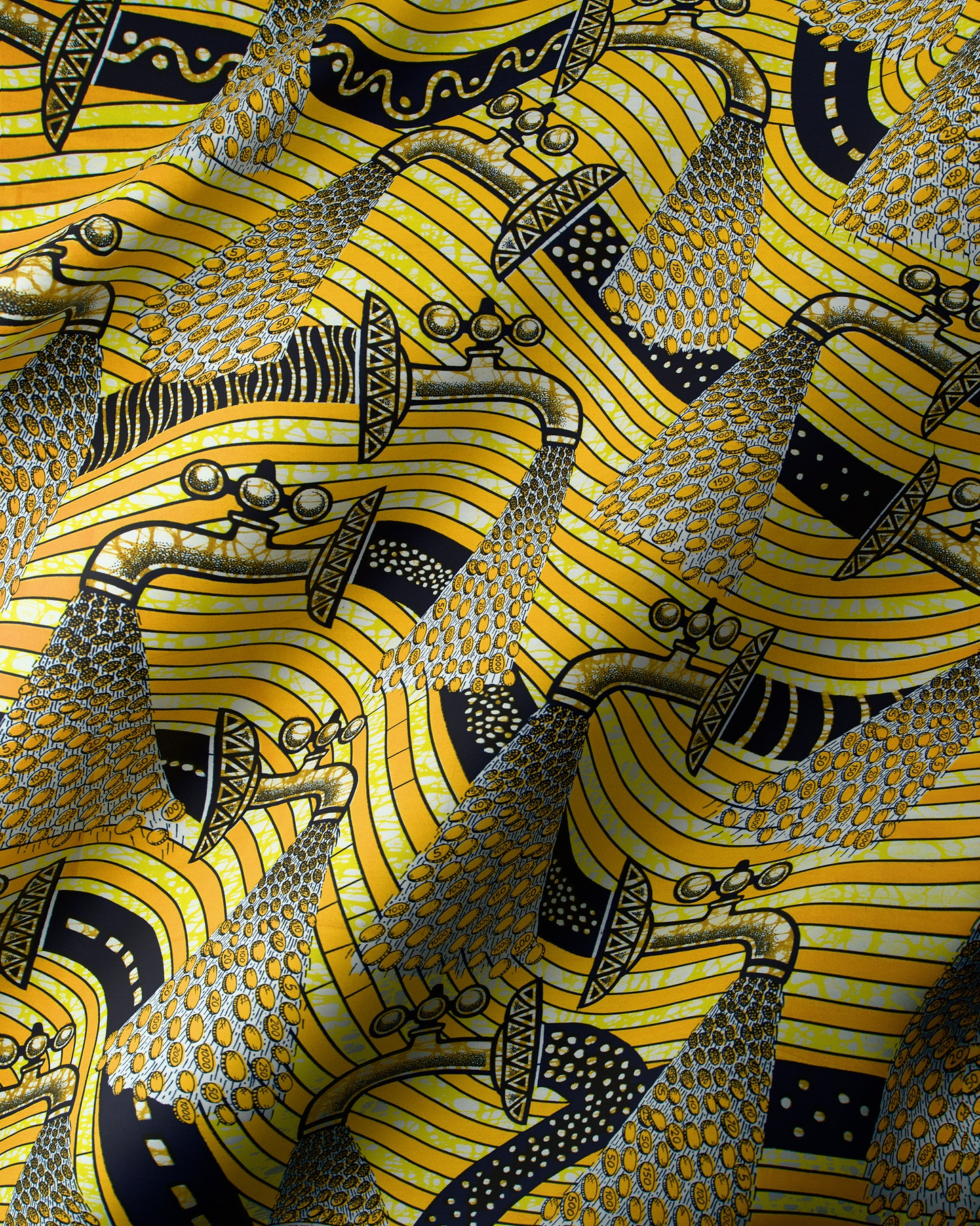 Vibrant yellow fabric bold pattern super-wax vls3071.012