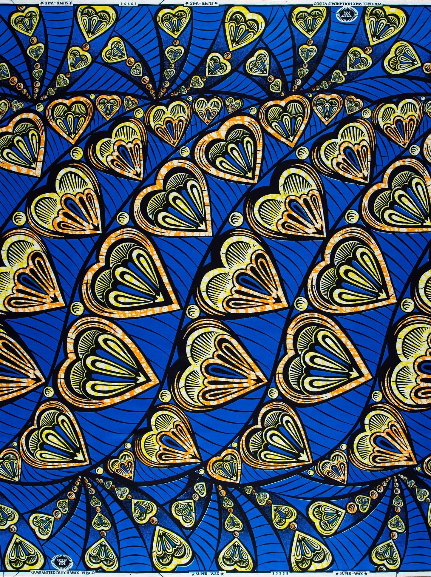 Vibrant blue african print fabric super-wax vls3258.001