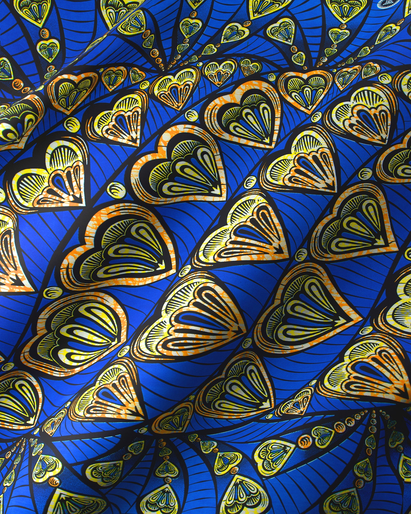 Vibrant blue african print fabric super-wax vls3258.001