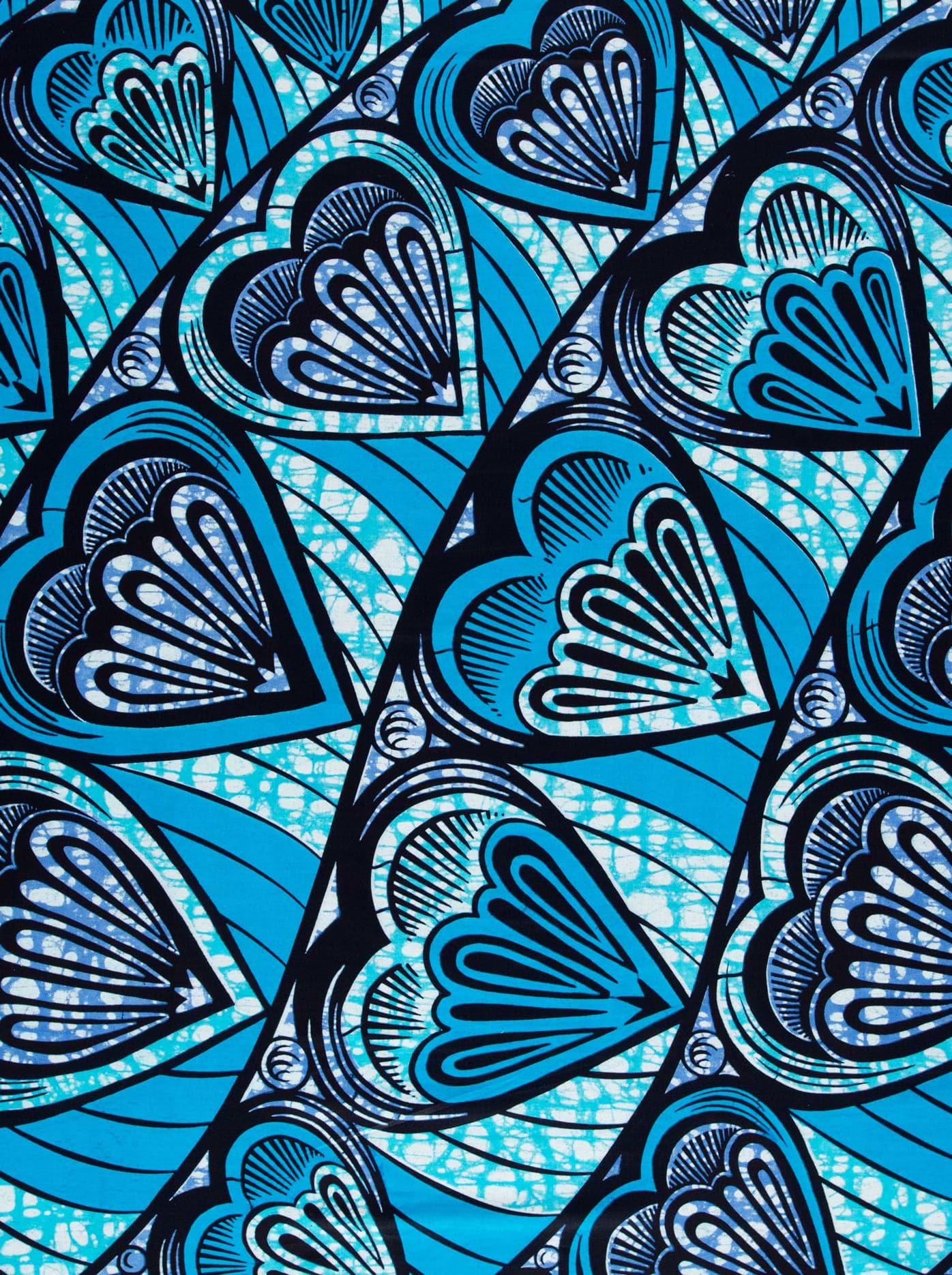 Vibrant blue african print fabric super-wax vls3258.005