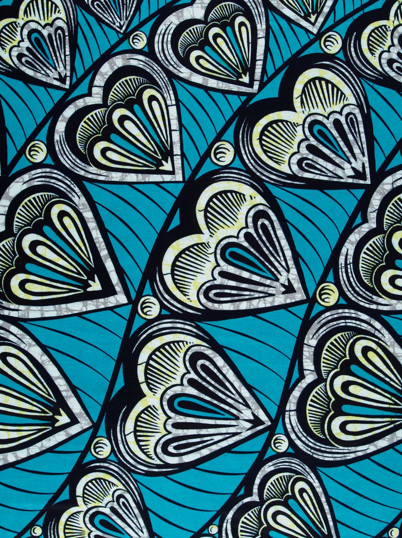 Vibrant turquoise fabric bold stylized super-wax vls3258.007