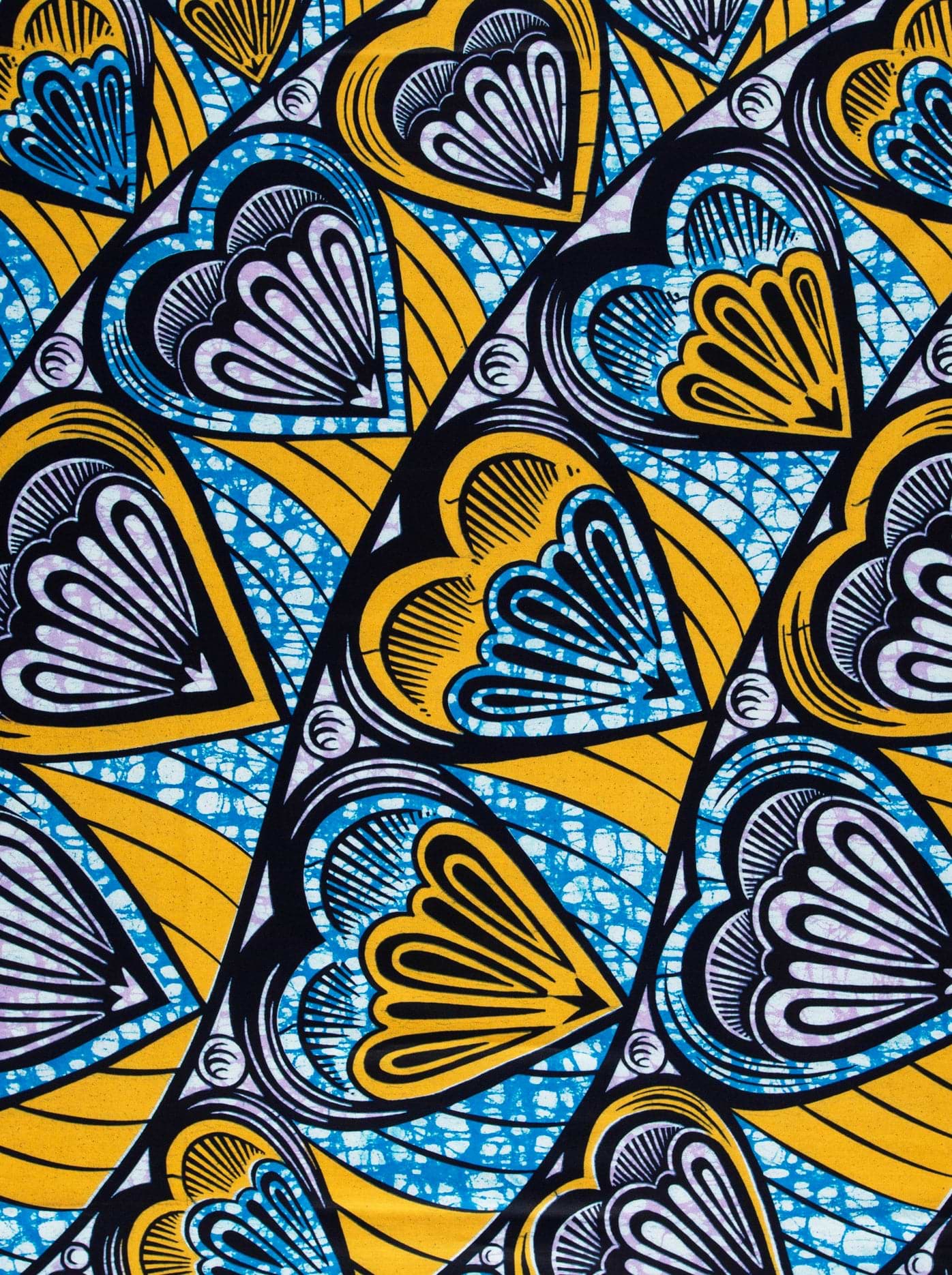 Vibrant blue yellow african print super-wax vls3258.008