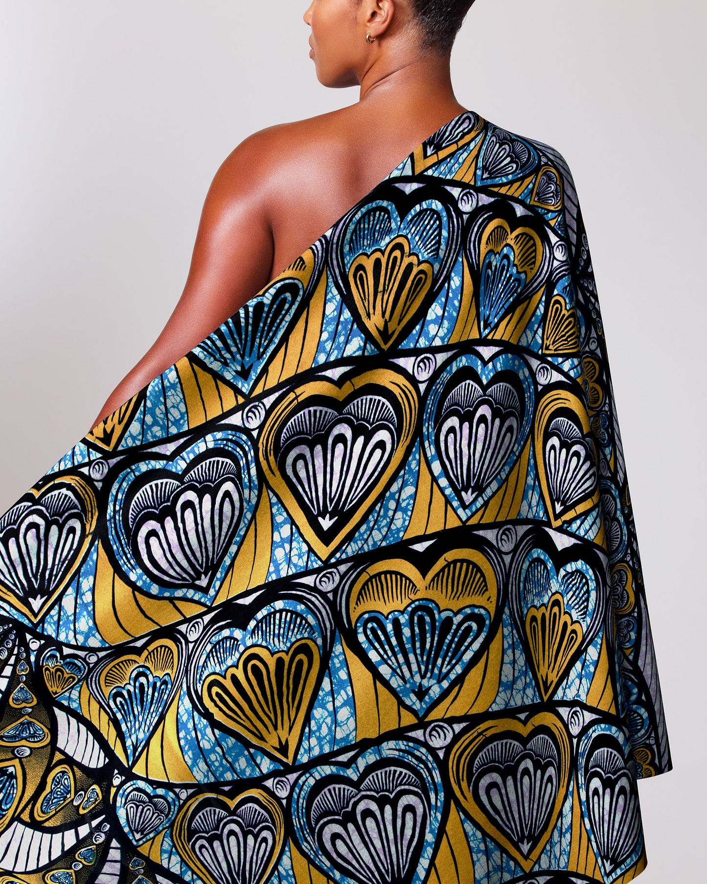Vibrant one-shoulder wrap dress bold super-wax vls3258.008