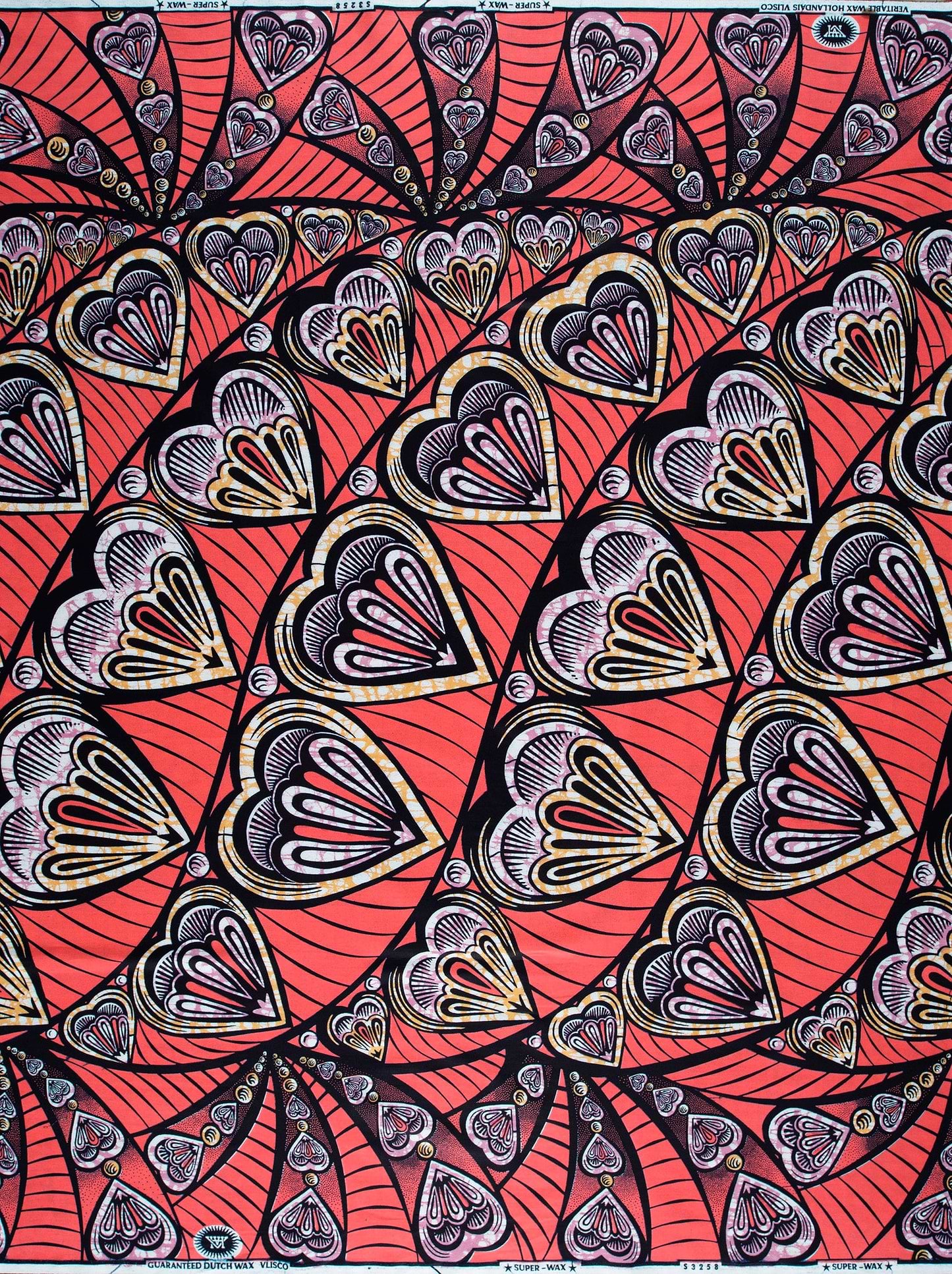 Vibrant red fabric intricate pattern super-wax vls3258.010