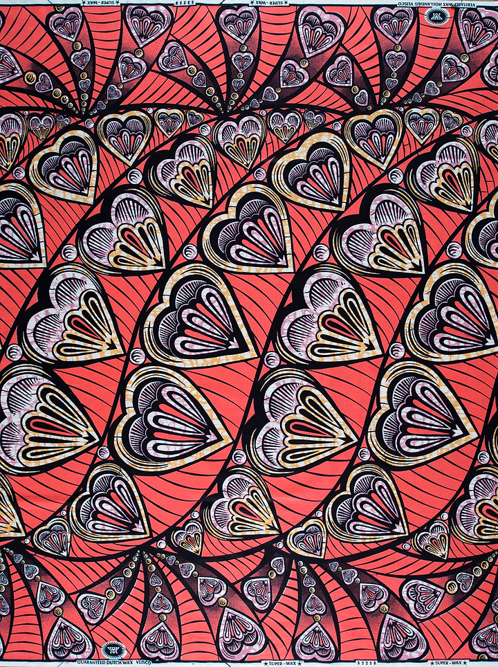 Vibrant red fabric intricate pattern super-wax vls3258.010