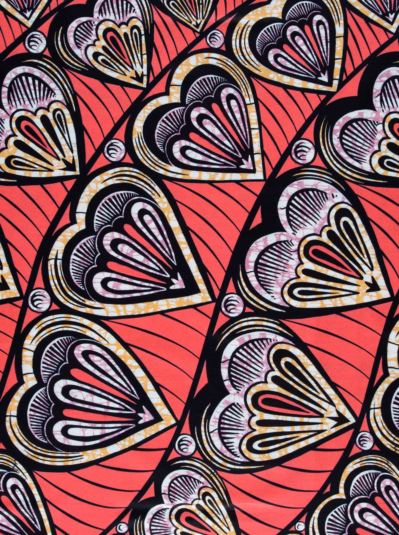 Vibrant red fabric bold black-outlined super-wax vls3258.010