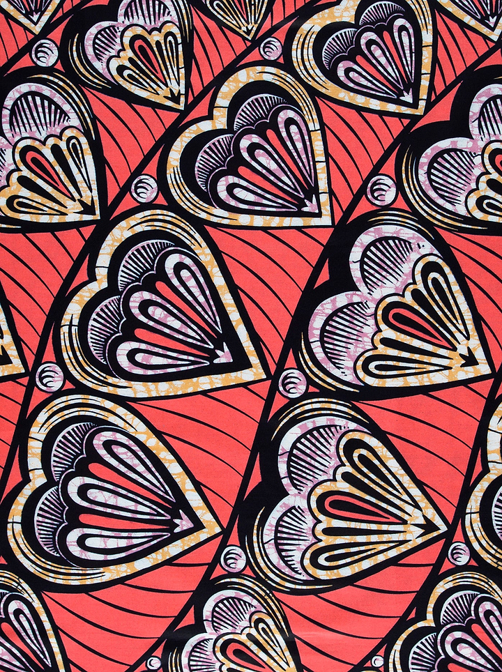Vibrant red fabric bold black-outlined super-wax vls3258.010