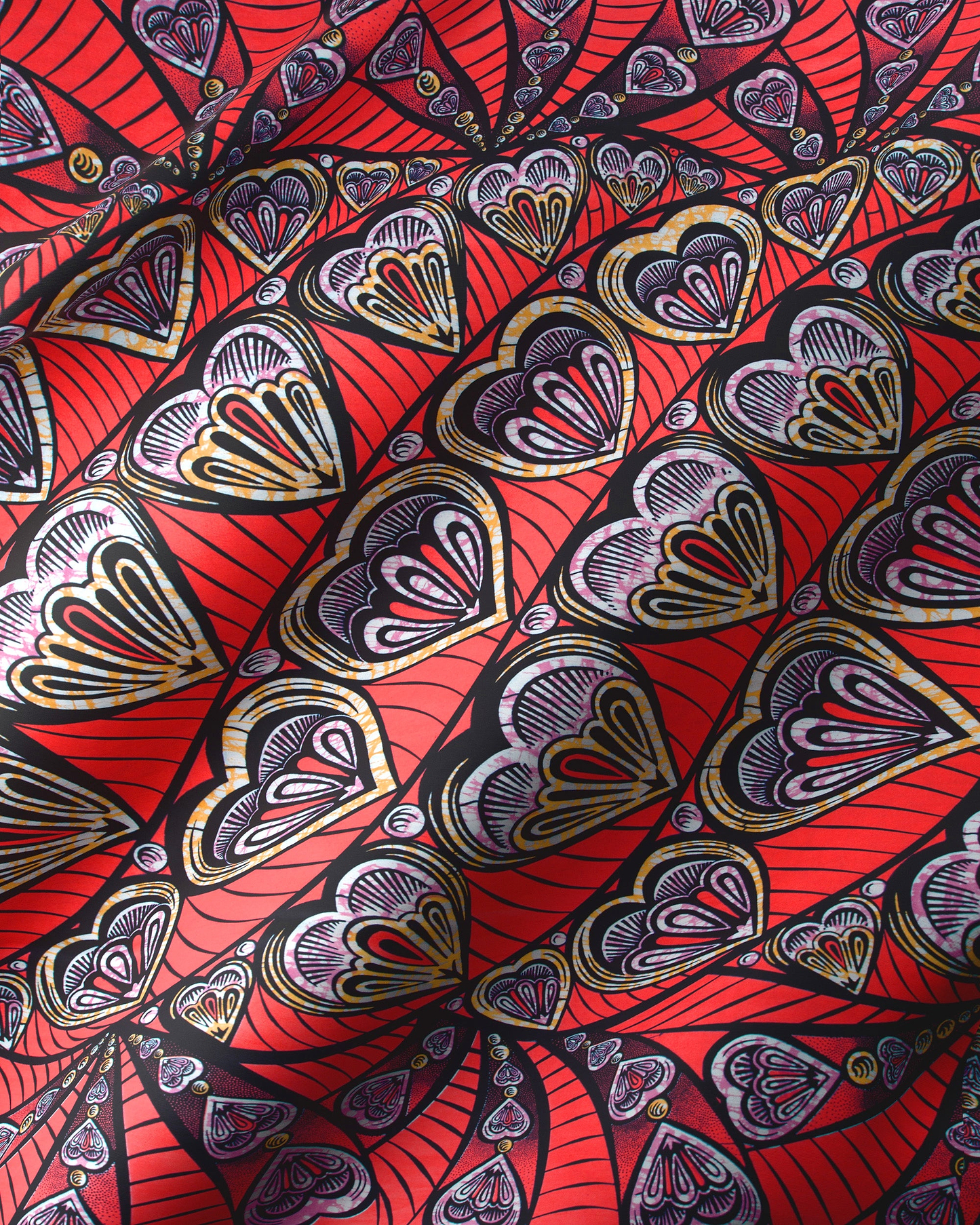 Vibrant red fabric intricate pattern super-wax vls3258.010