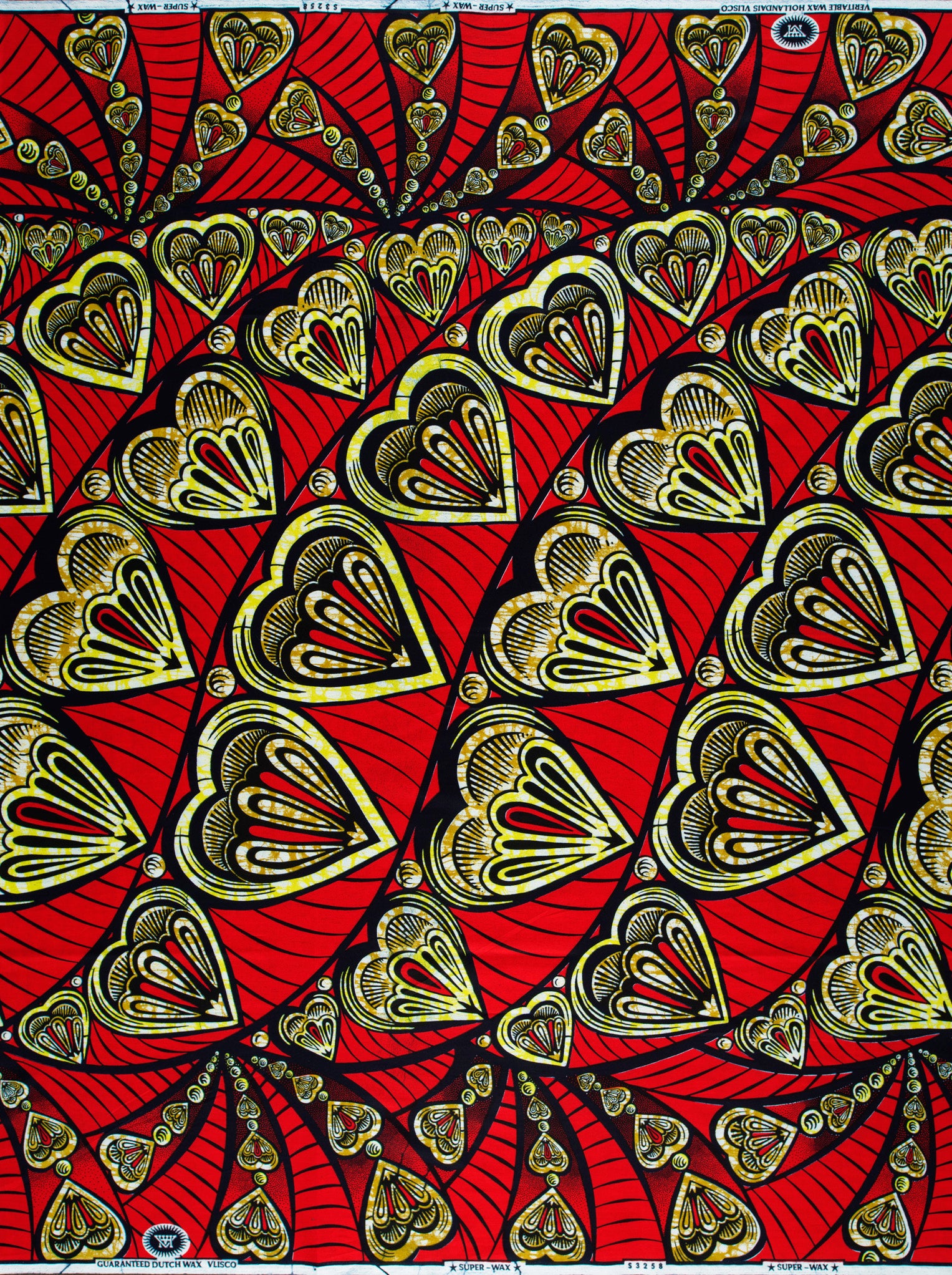 Vibrant red african print fabric super-wax vls3258.011