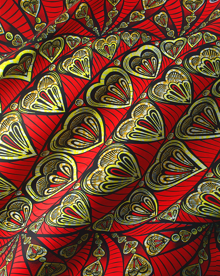 Vibrant red fabric bold pattern super-wax vls3258.011