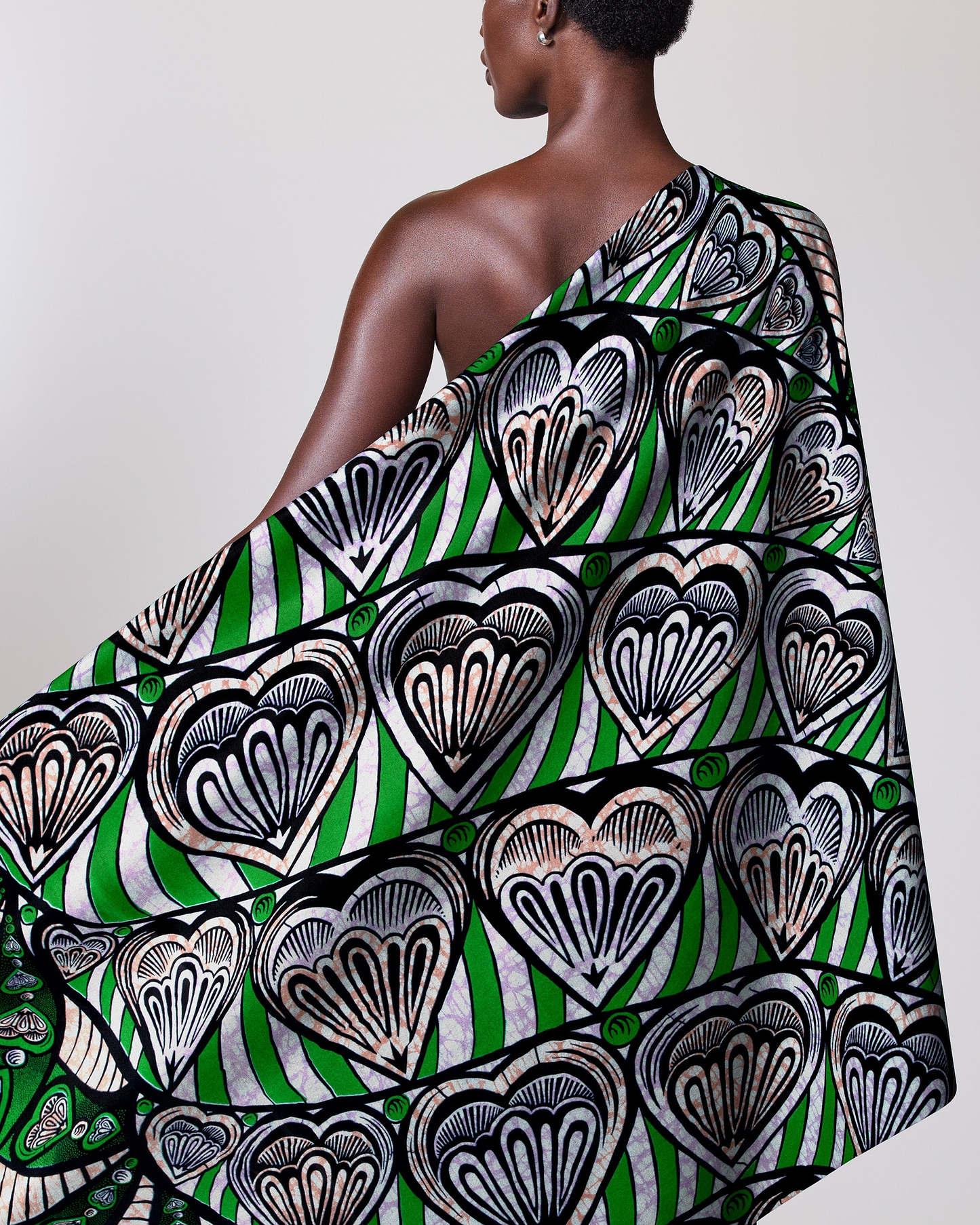 Vibrant green white black patterned super-wax vls3258.014