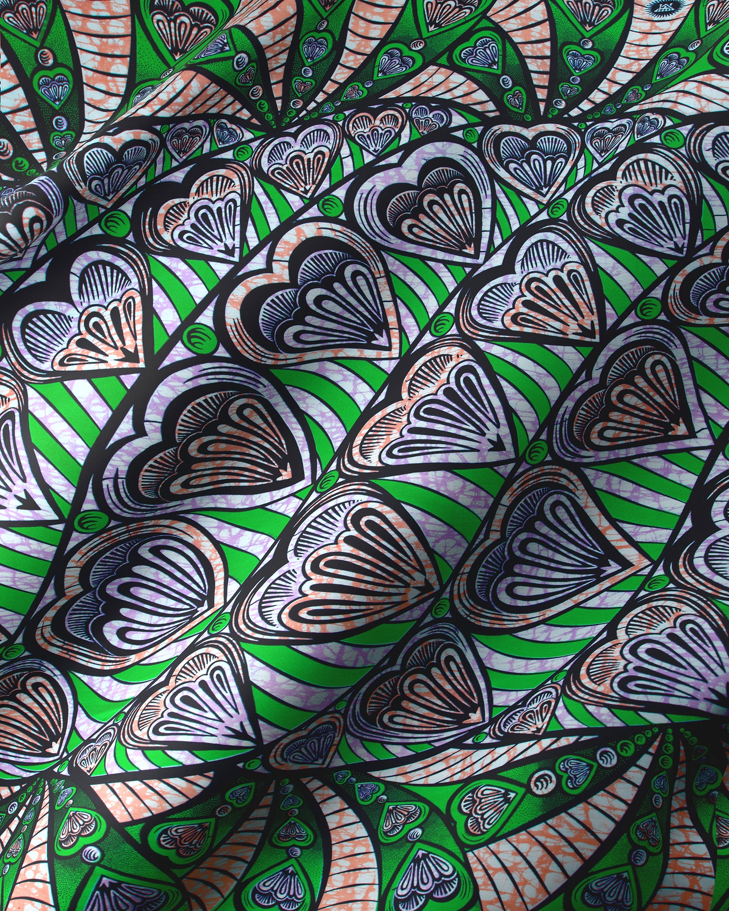 Vibrant green fabric bold black super-wax vls3258.014