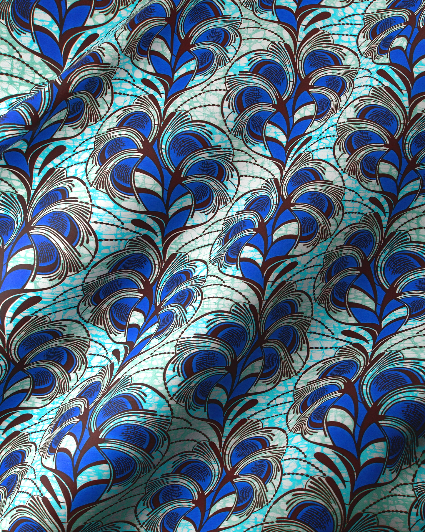 Vibrant blue brown peacock feather super-wax vls3520.001