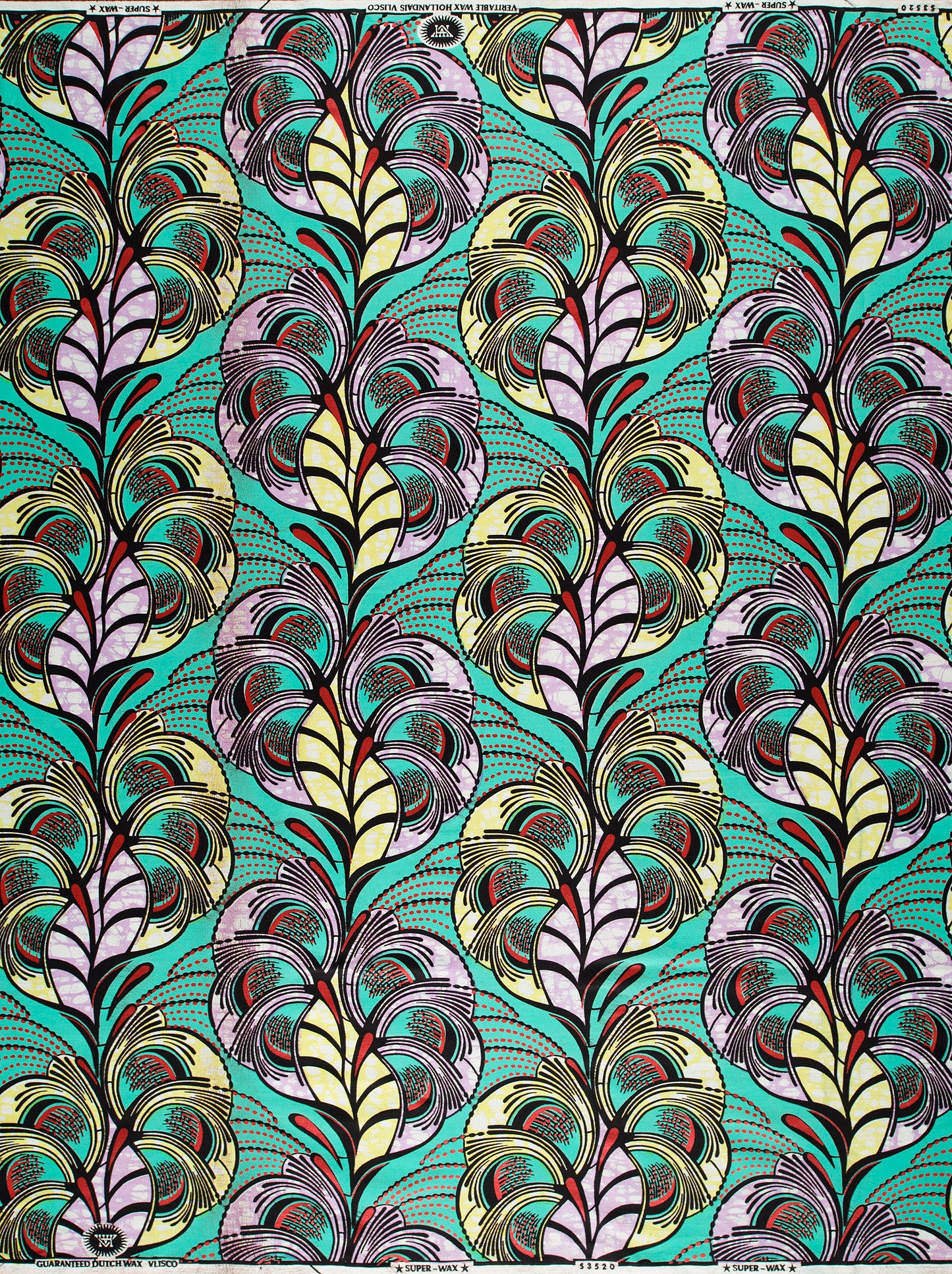 Vibrant turquoise african print fabric super-wax vls3520.004