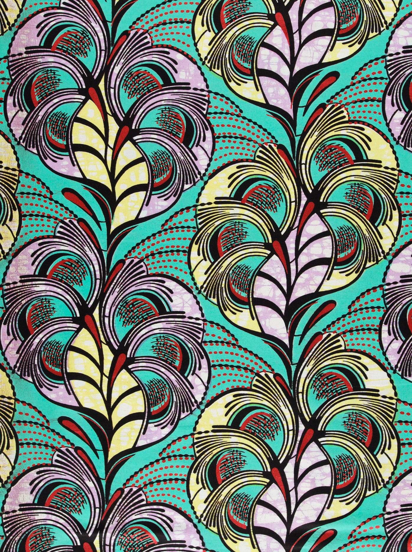 Vibrant turquoise fabric bold stylized super-wax vls3520.004