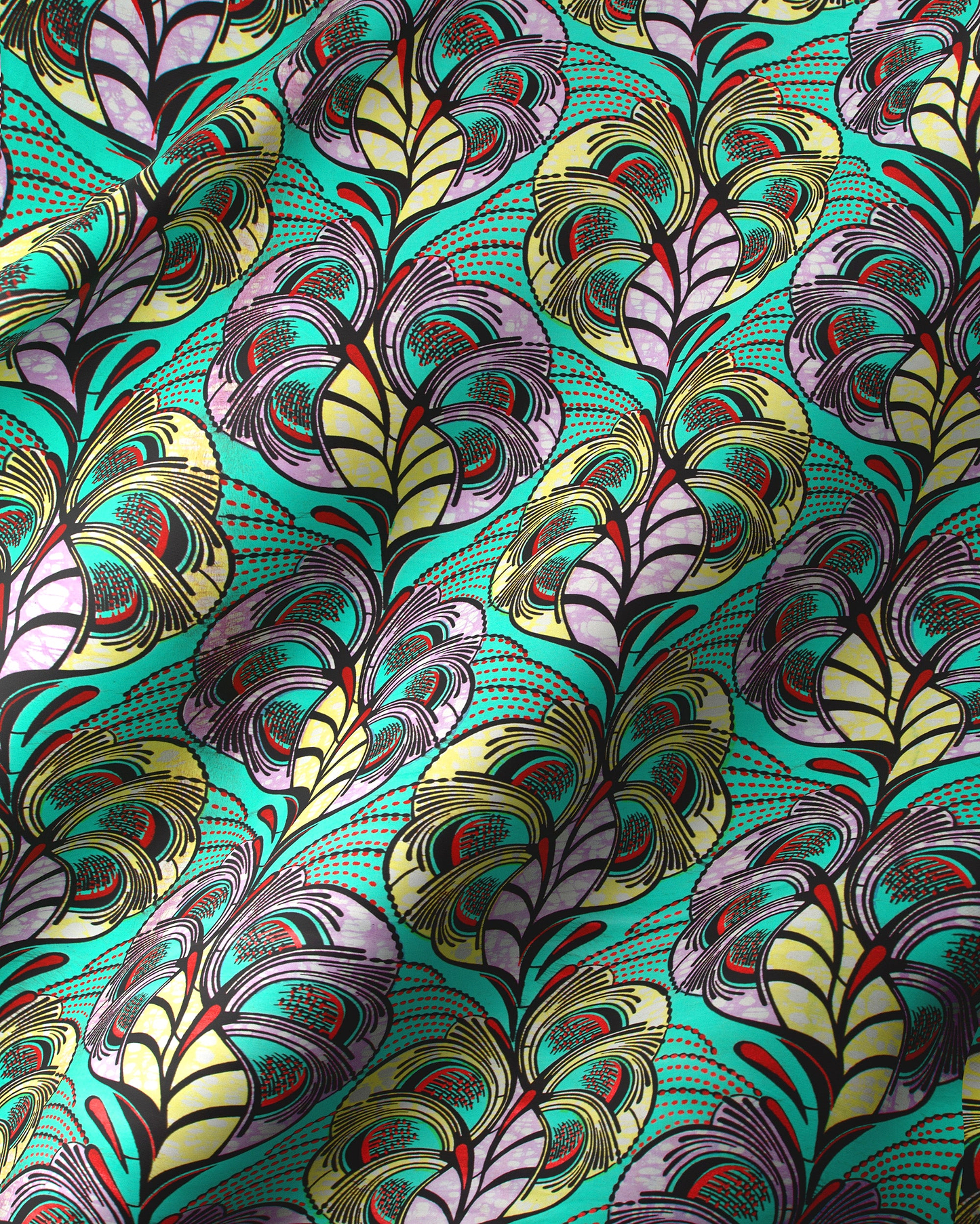 Vibrant turquoise fabric bold pattern super-wax vls3520.004