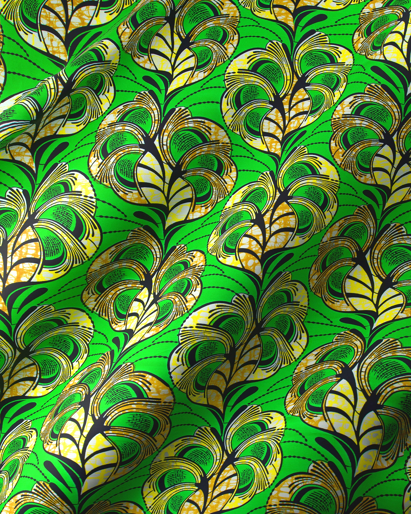 Vibrant green fabric bold yellow super-wax vls3520.006