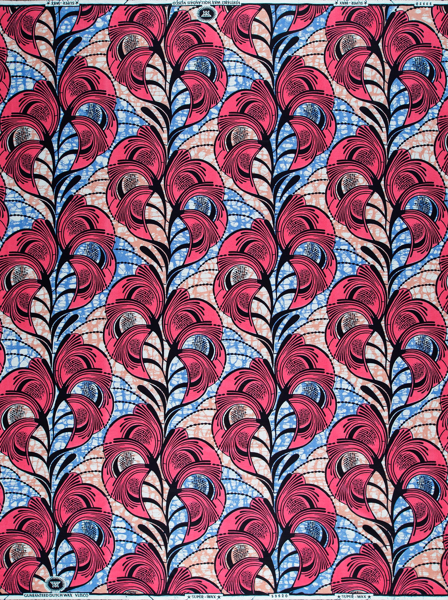 Vibrant pink blue african print super-wax vls3520.009