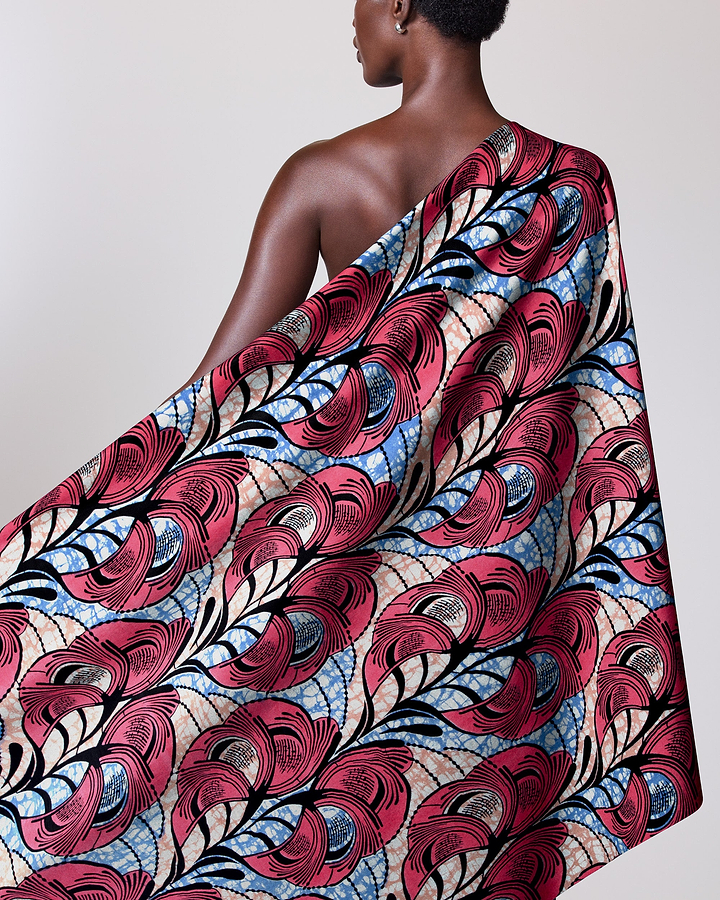 Vibrant one-shoulder wrap dress bold super-wax vls3520.009